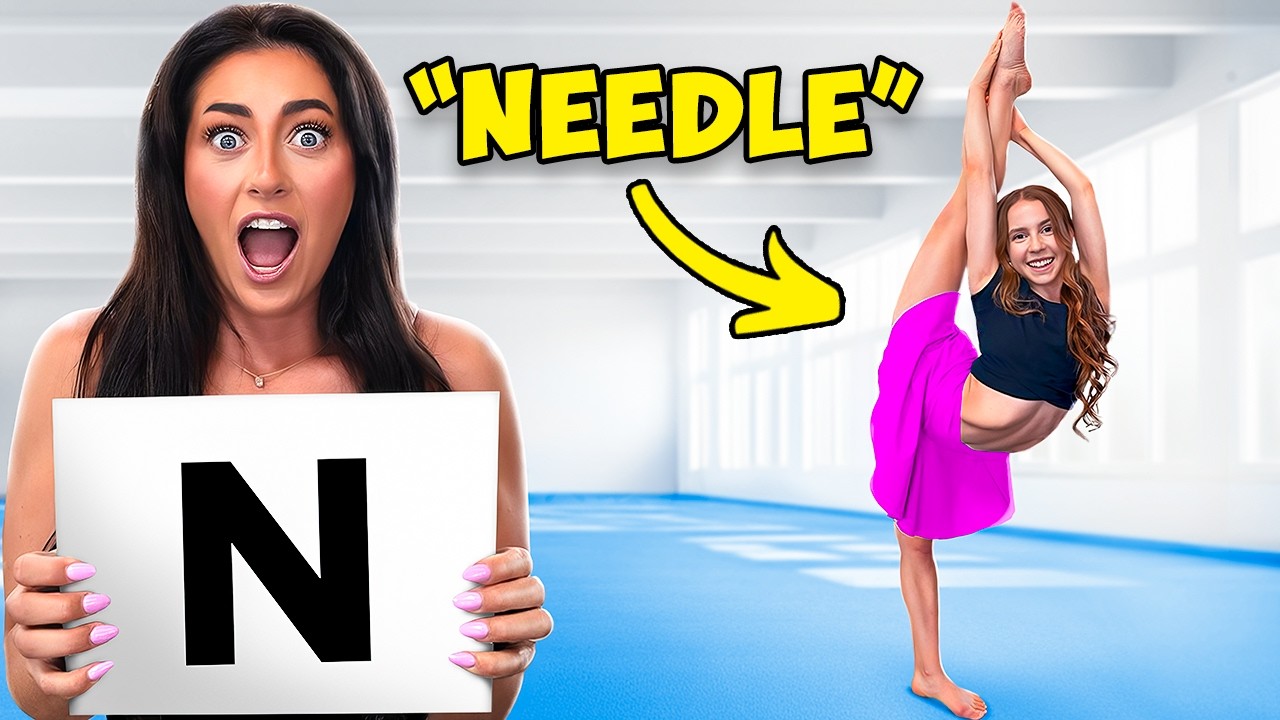 Athletes perform gymnastics tricks based on selected letters
