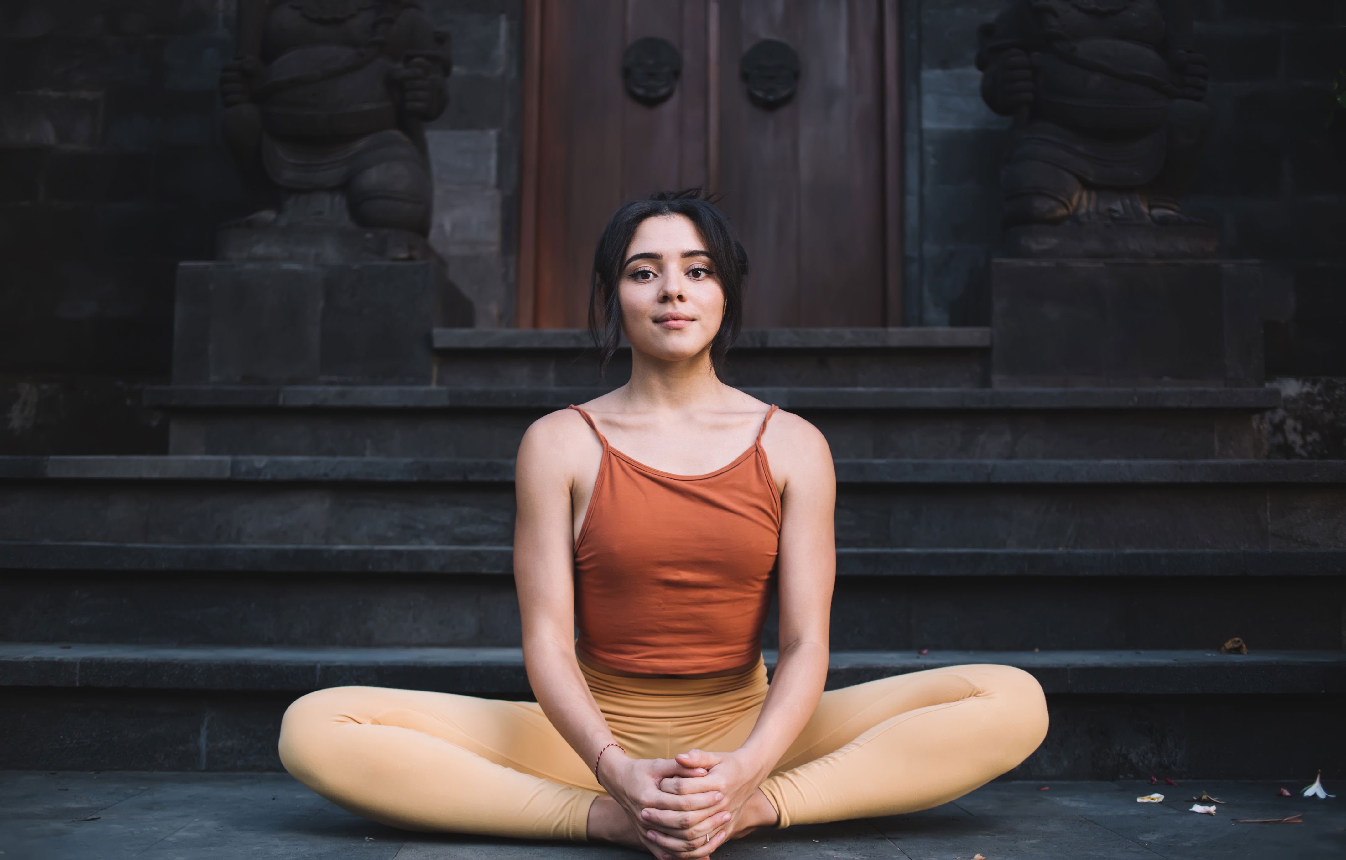 Butterfly pose can help improve mobility in hip joints.