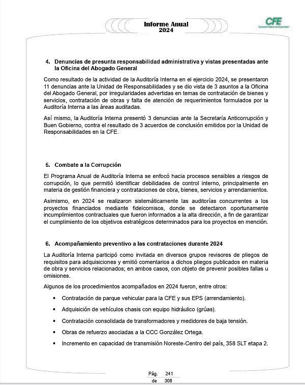 Las auditorías internas no son las únicas que encontraron irregularidades en las labores e inversiones de la CFE, pues también la Auditoría Superior de la Federación reveló pagos indebidos.