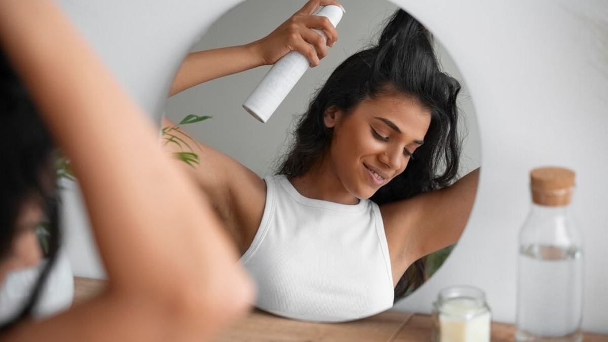 Image illustrating the convenience of dry shampoo for quick hair volume and oil control.