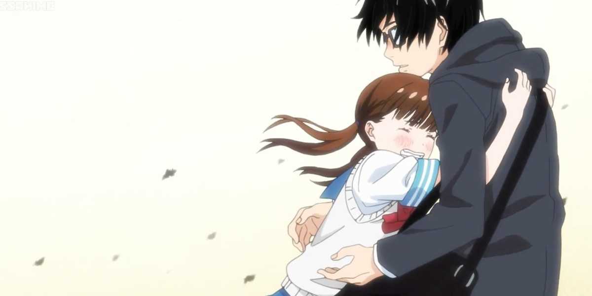 Hinata runs to Rei in March Comes in Like a Lion