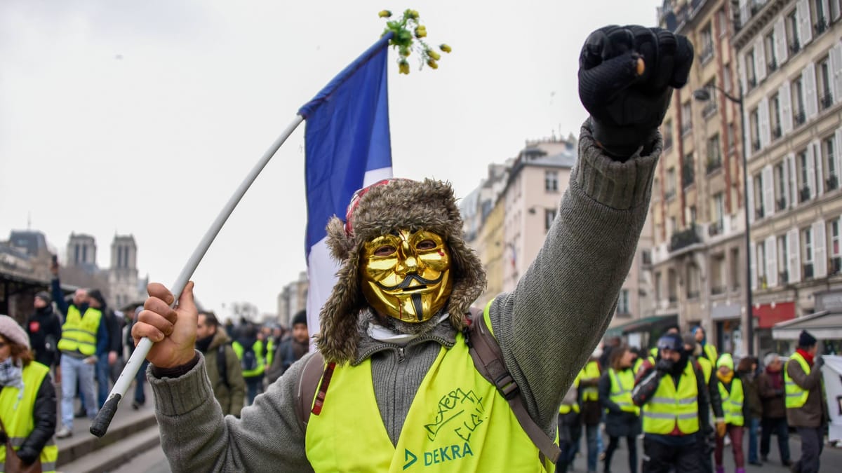 Gelbwestenprotest 2019 in Paris (Archivbild): Kommt es bald zu ähnlichen Protesten? (Quelle: Federico Pestellini/imago-images-bilder)