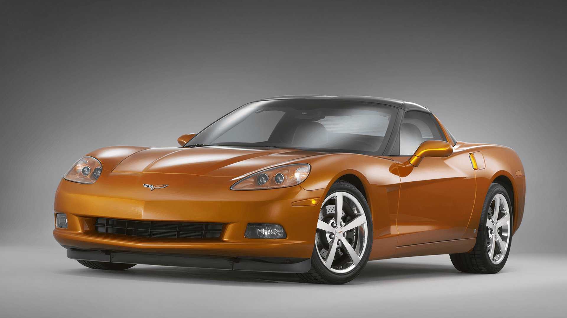 2008 Chevrolet Corvette C6 Gold Front Angled View orange