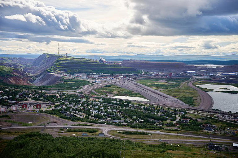 The mining area where a proposed mine would cut off ancient reindeer migration routes in Kiruna, Sweden. AP Photo/Malin Haarala