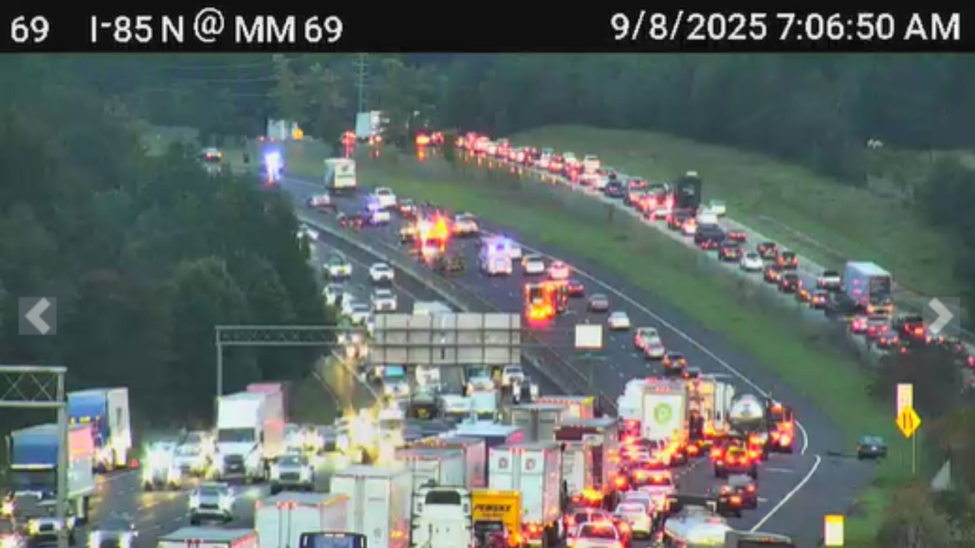 SCDOT Crash on I85S causes major backup in Spartanburg County(02)