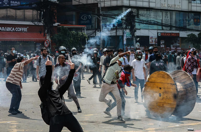 More than 400 people have been injured today (Picture: AFP)