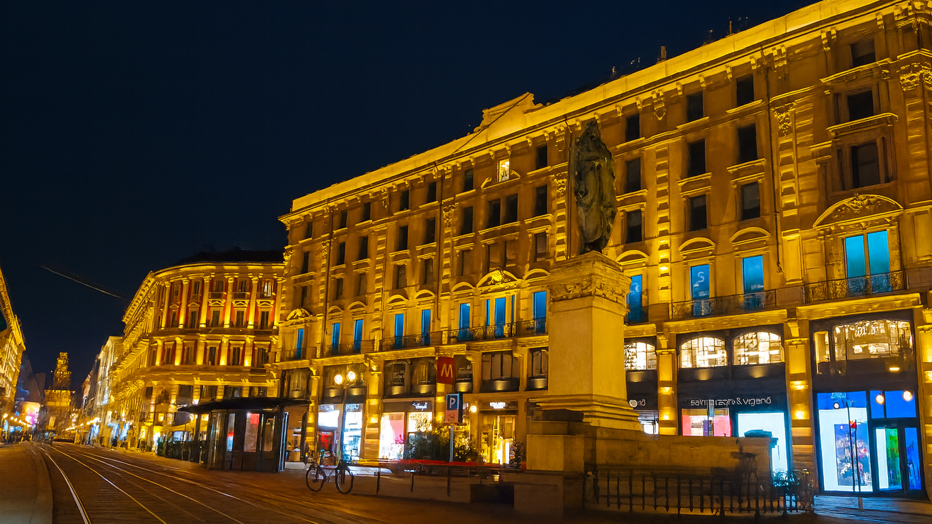 Visite nocturne de Milan à pied (4K)