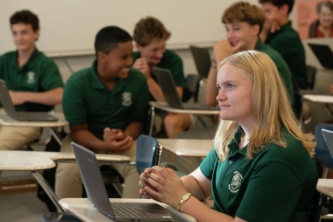 West Haven's Notre Dame High School celebrates first day as co-ed ...