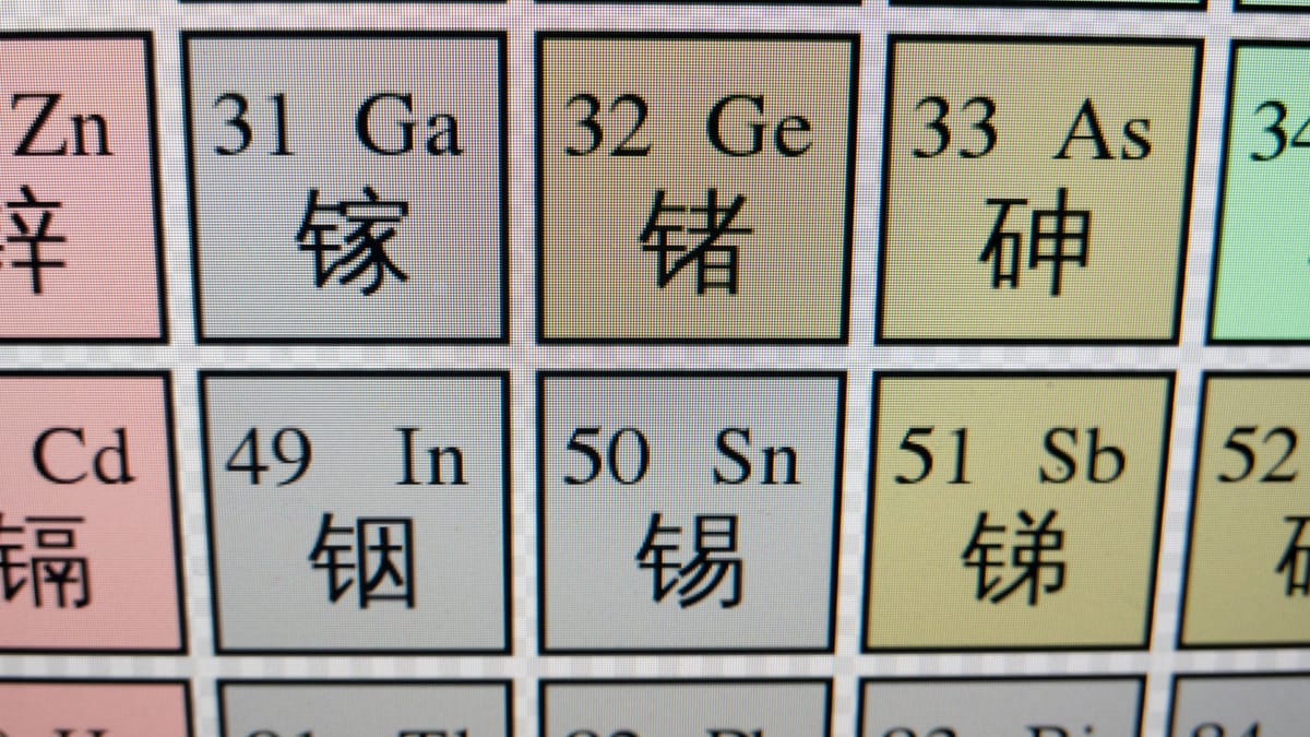 Germanium – chemisches Zeichen Ge – im Periodensystem der Elemente: China drosselt nun die Exporte in die USA. (Quelle: IMAGO/CFOTO/imago)