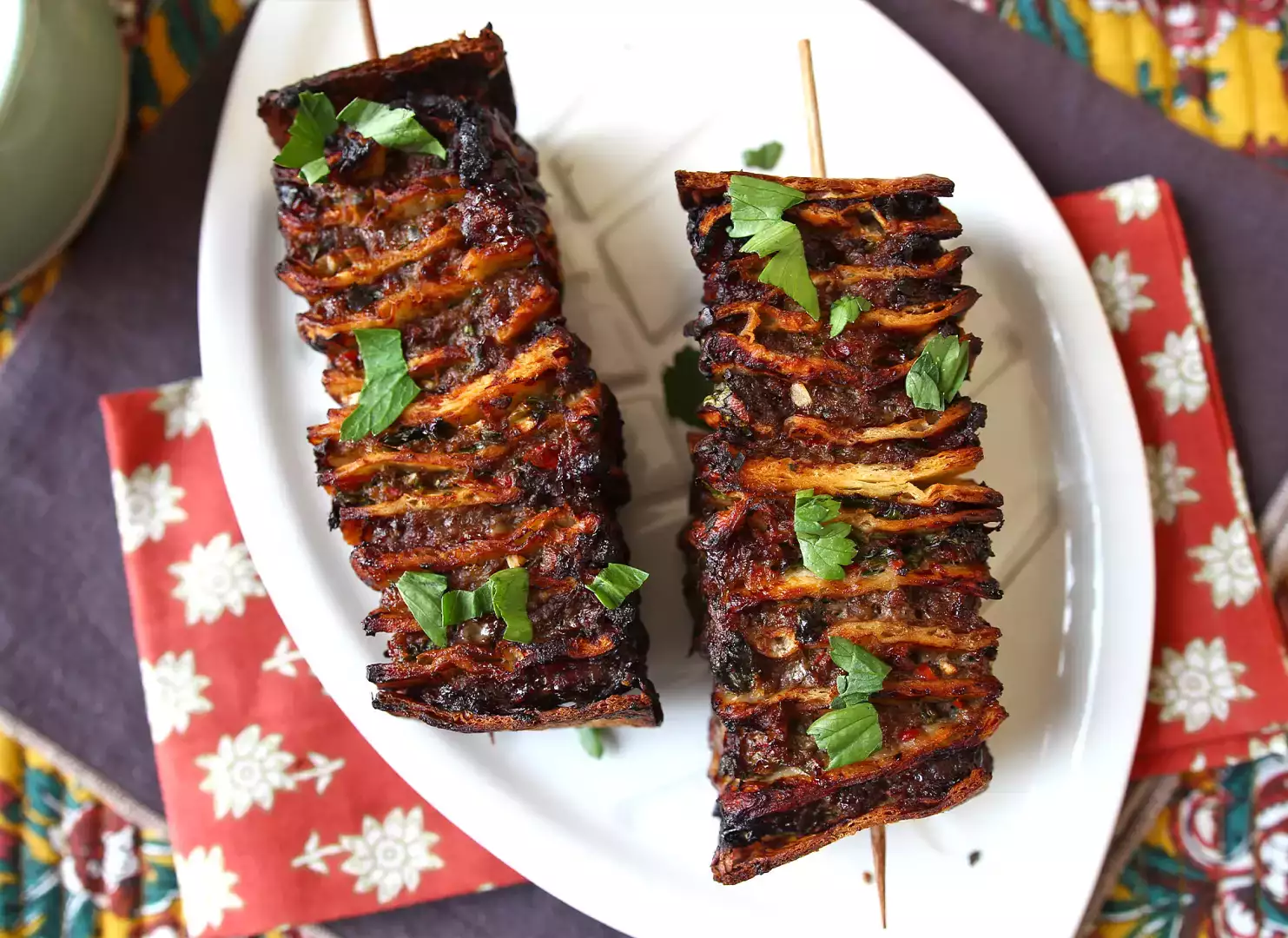 Lavash kebab-spieße mit tortillas, einfach im airfryer zubereitet!