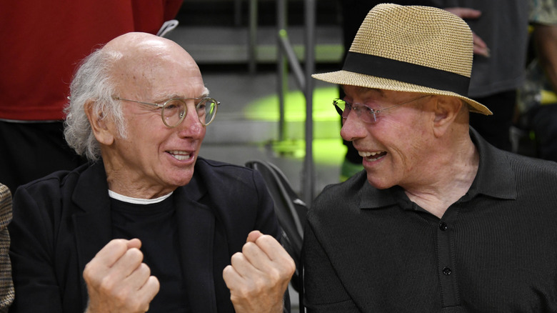 David Geffen and Larry David at an NBA game