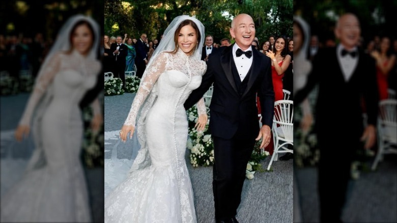Lauren Sánchez and Jeff Bezos at their wedding