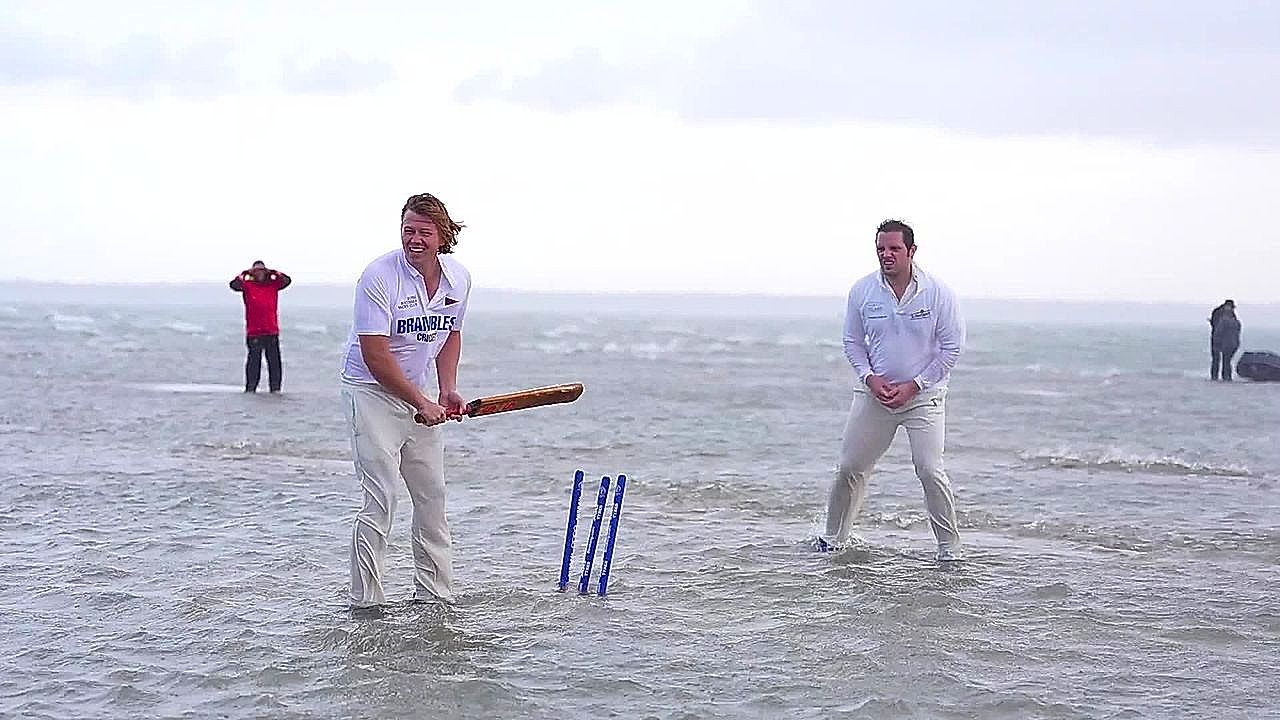 A classic game of cricket on sand: the Brambles match