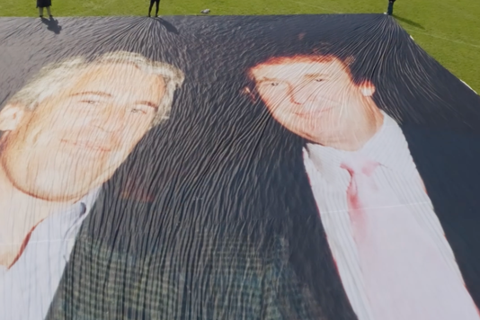 Giant picture of Trump and Epstein displayed in Windsor ahead of US president's UK visit