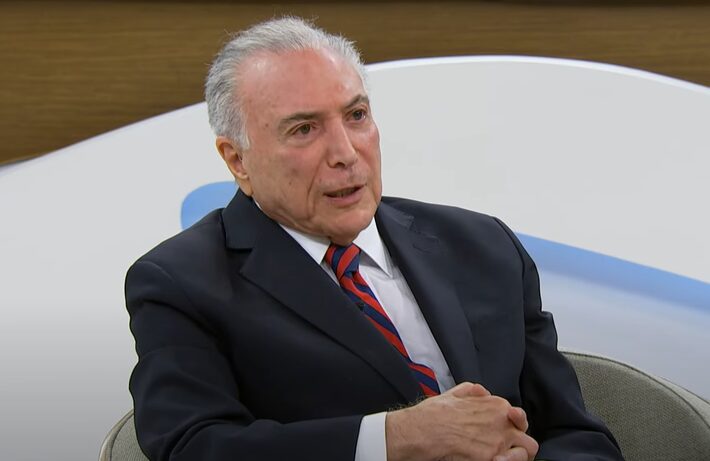 Ex-presidente Michel Temer participa do Roda Viva, na TV Cultura Foto: Reprodução/TV Cultura