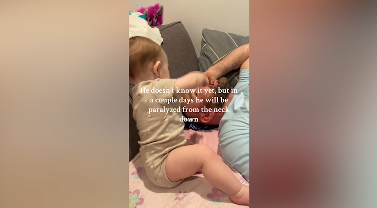 Dad Films Himself With Baby, Unaware Days Later Life Would Change Forever<br><br>