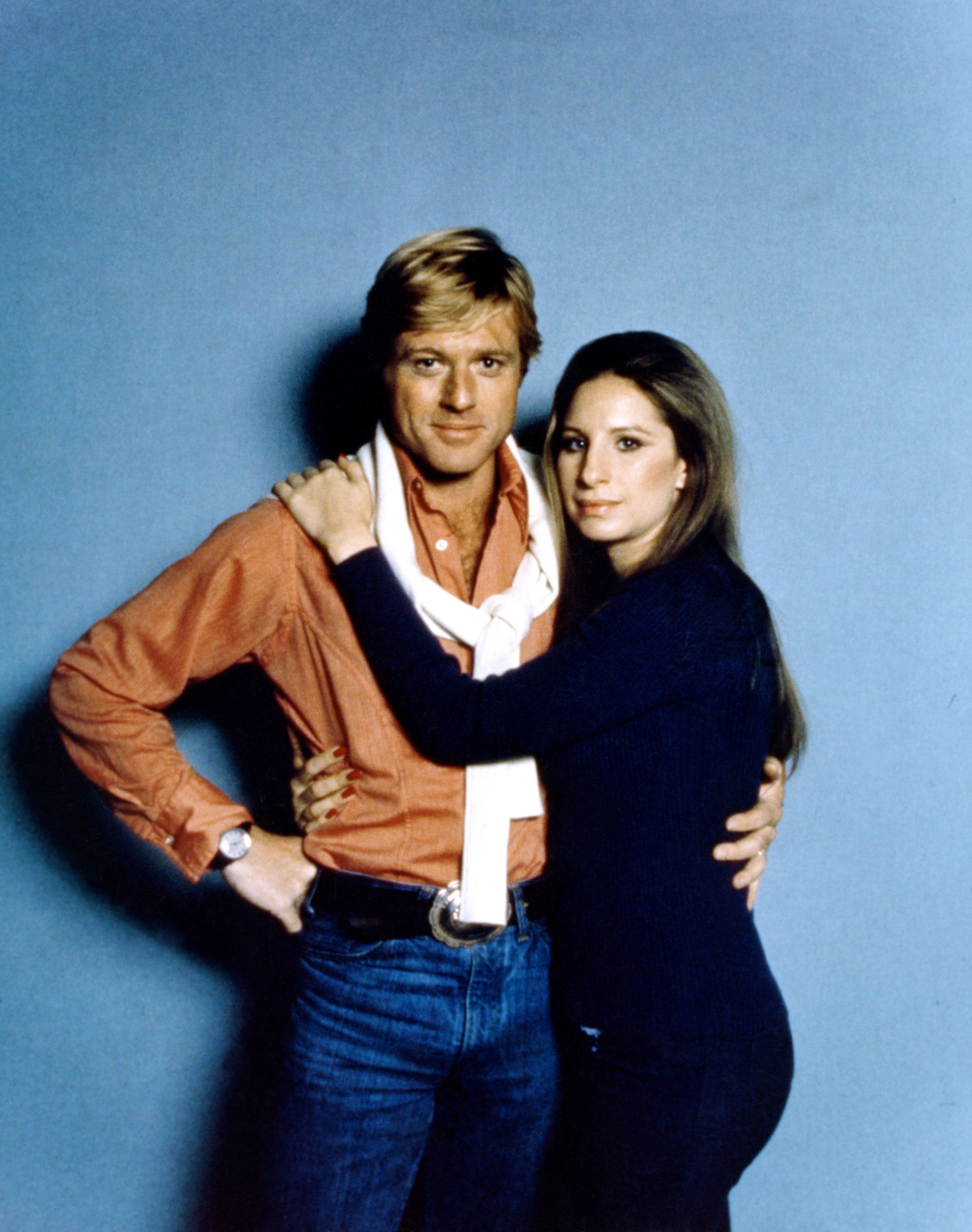 Robert Redford and Barbra Streisand on the set of The Way We Were.