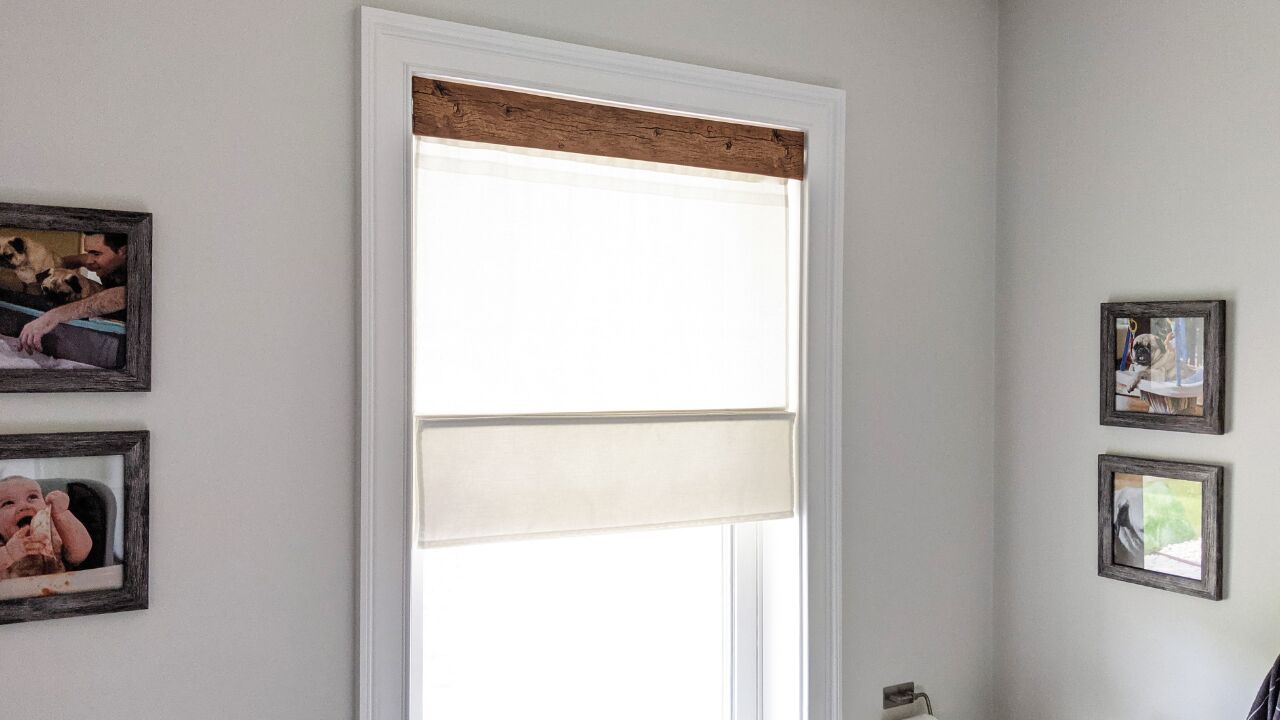 Faux wood valance