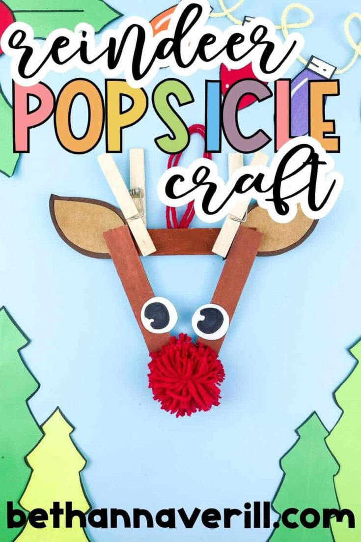 Popsicle stick reindeer craft for preschoolers