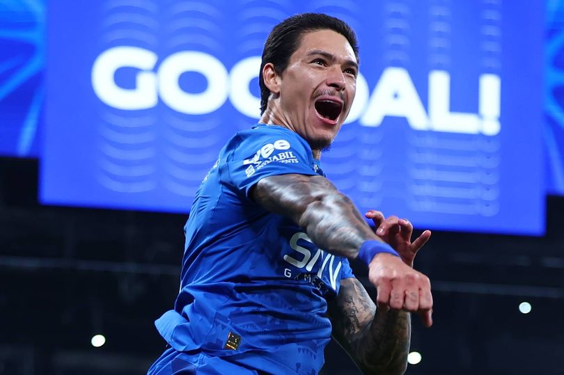 Darwin Nunez of Team Al-Hilal FC celebrates scoring