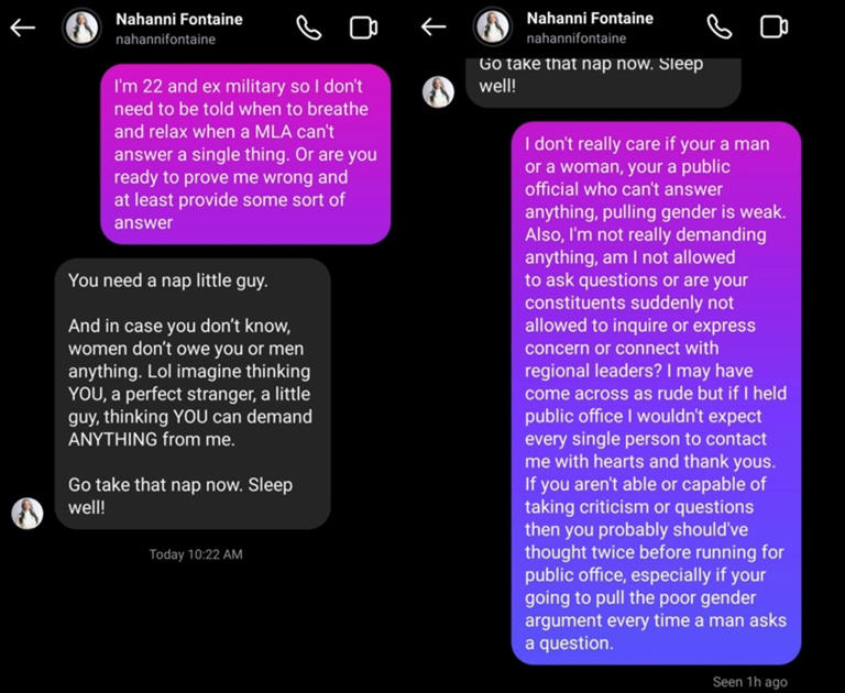 KLEIN Leaked messages expose Nahanni Fontaine’s disdain