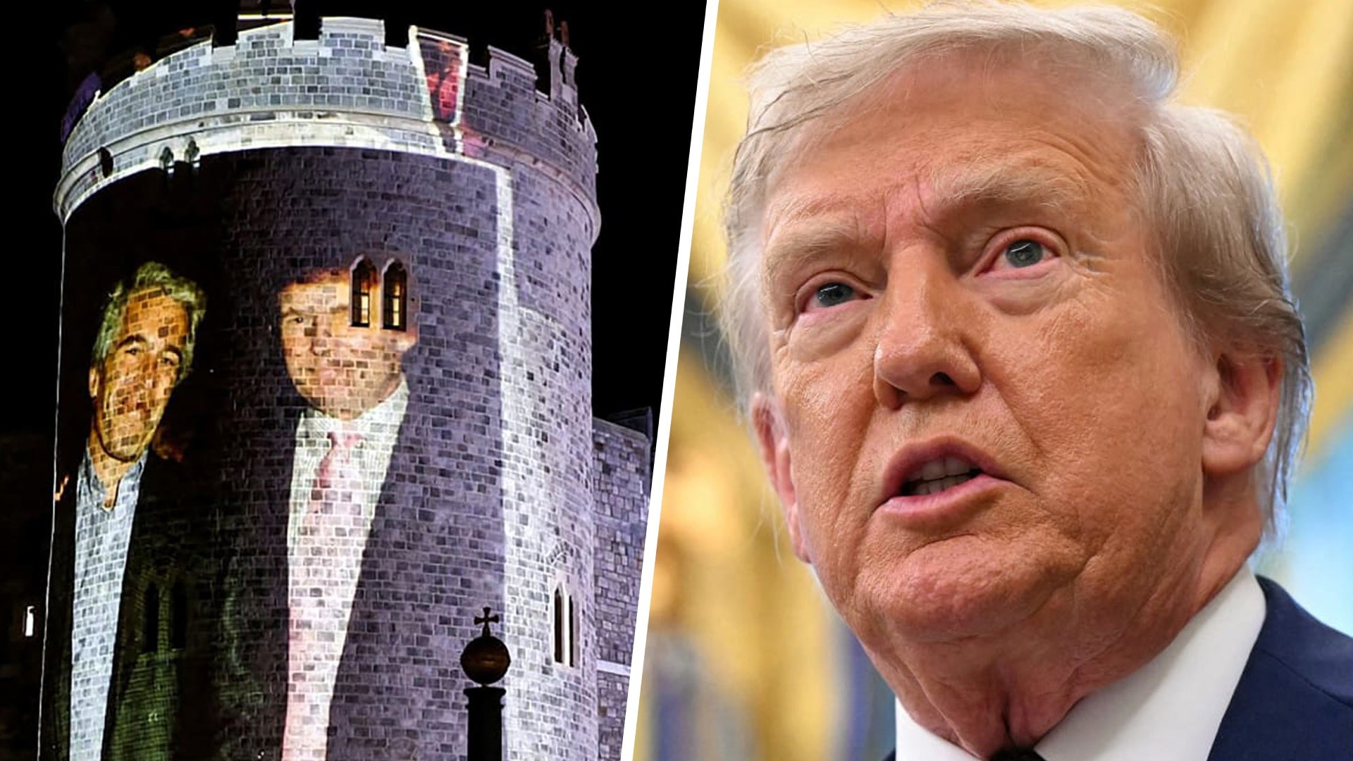 Four people arrested for projecting TrumpEpstein video montage on(02)