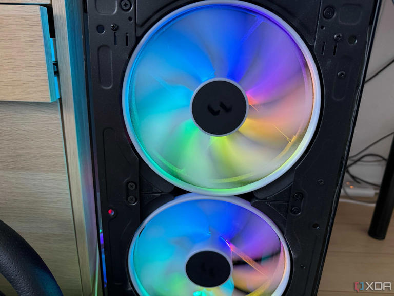 A photo of 180mm front intake fans of a Fractal Torrent