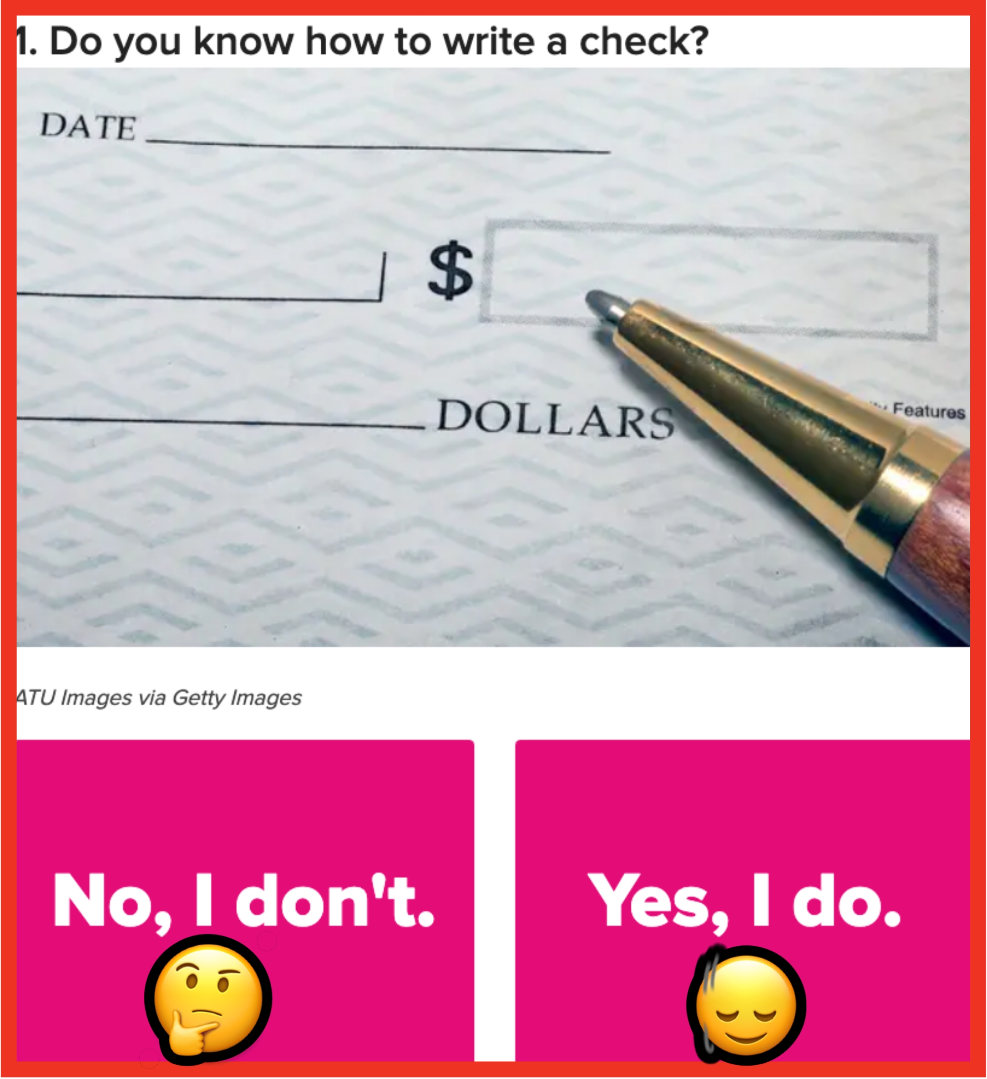 Question about writing checks with response options: