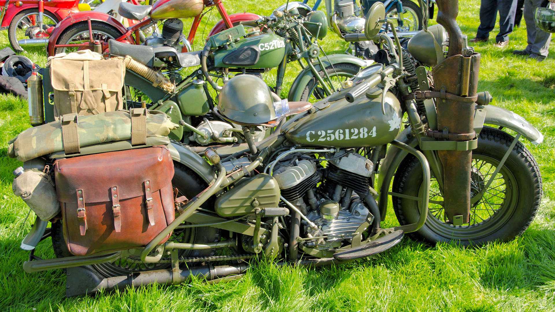1942 Harley-Davidson WLA Liberator static profile shot