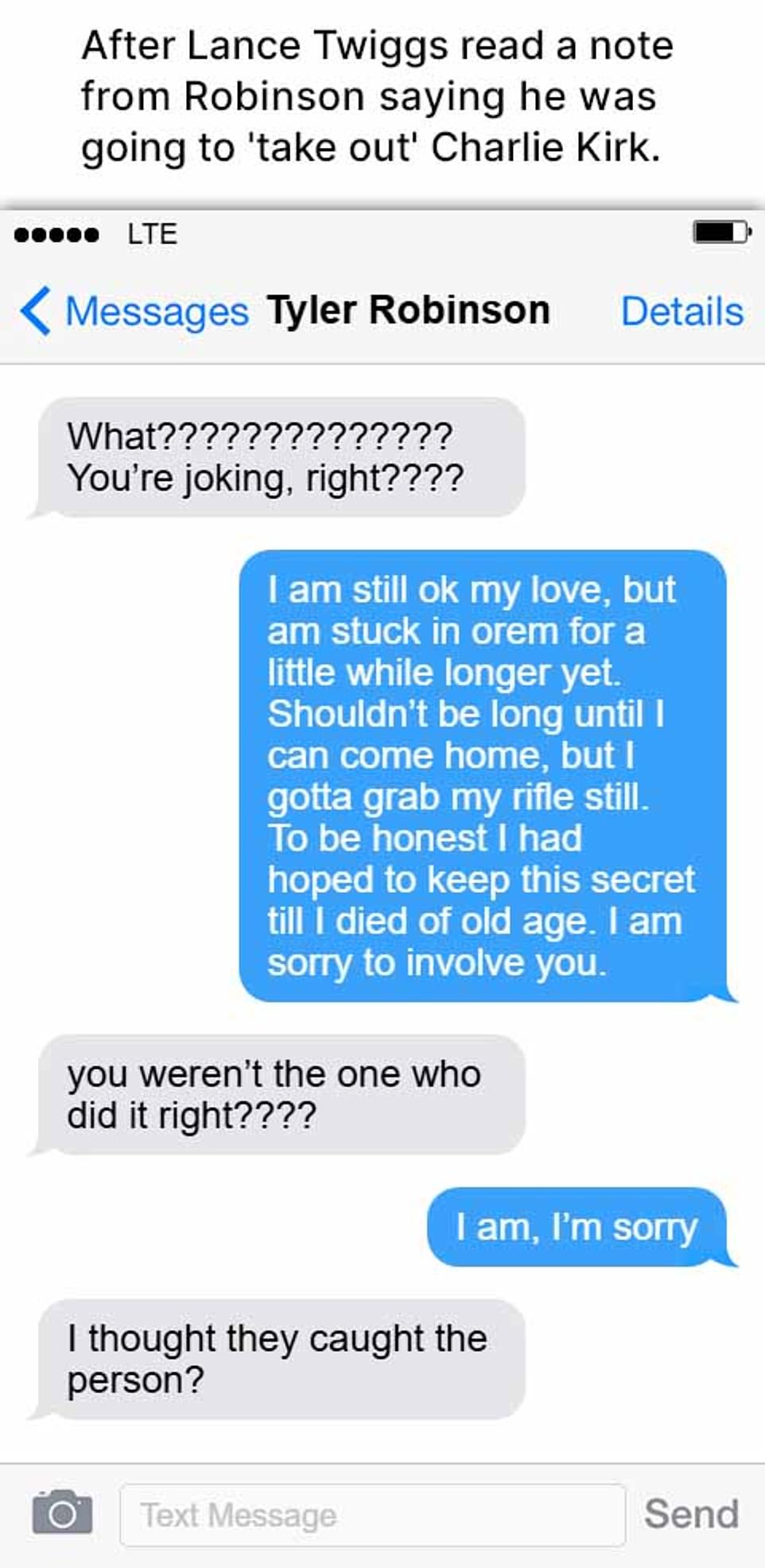 Forensic analysis reveals Charlie Kirk suspect's stilted final texts