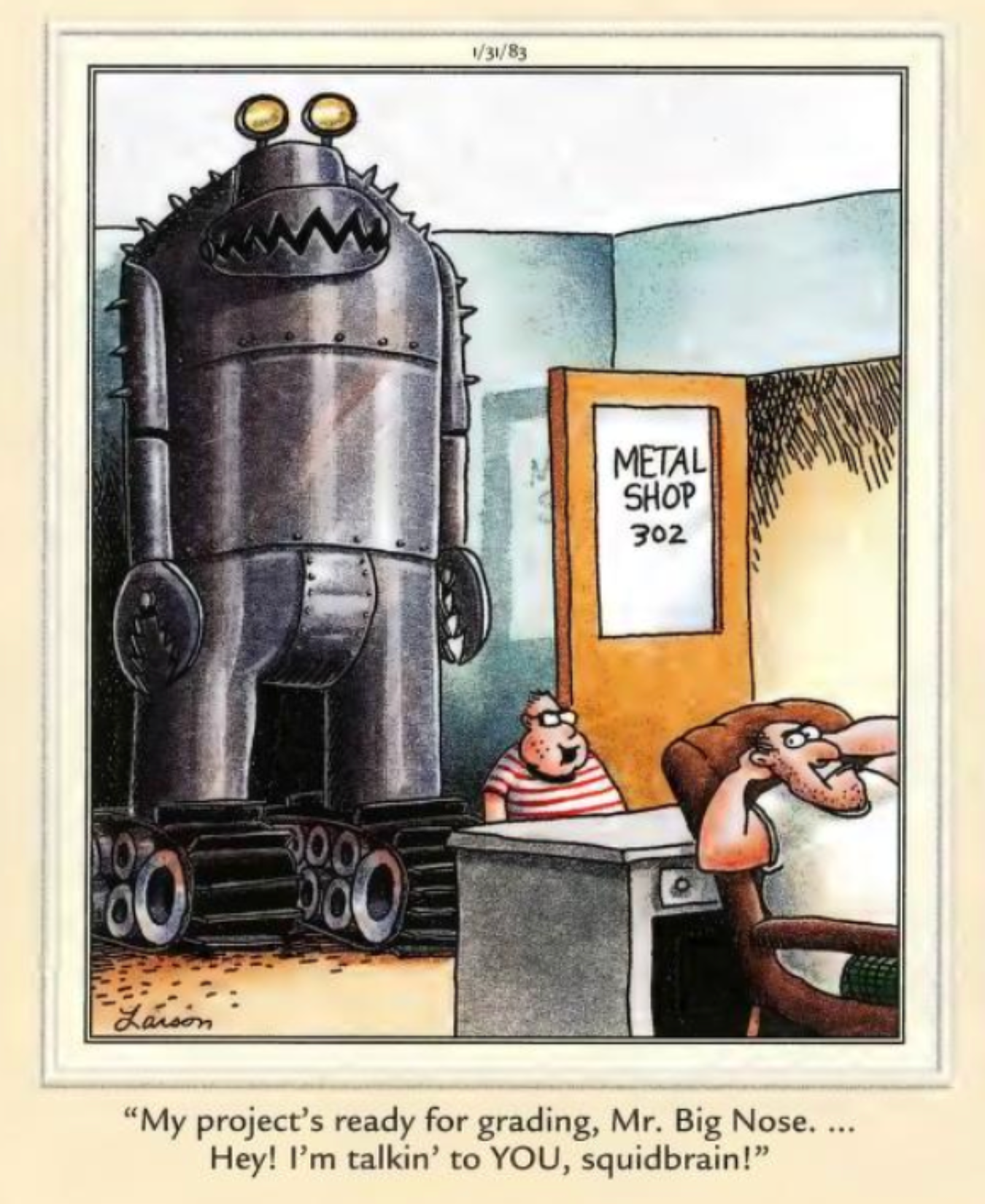 The Far Side Nerd Robot
