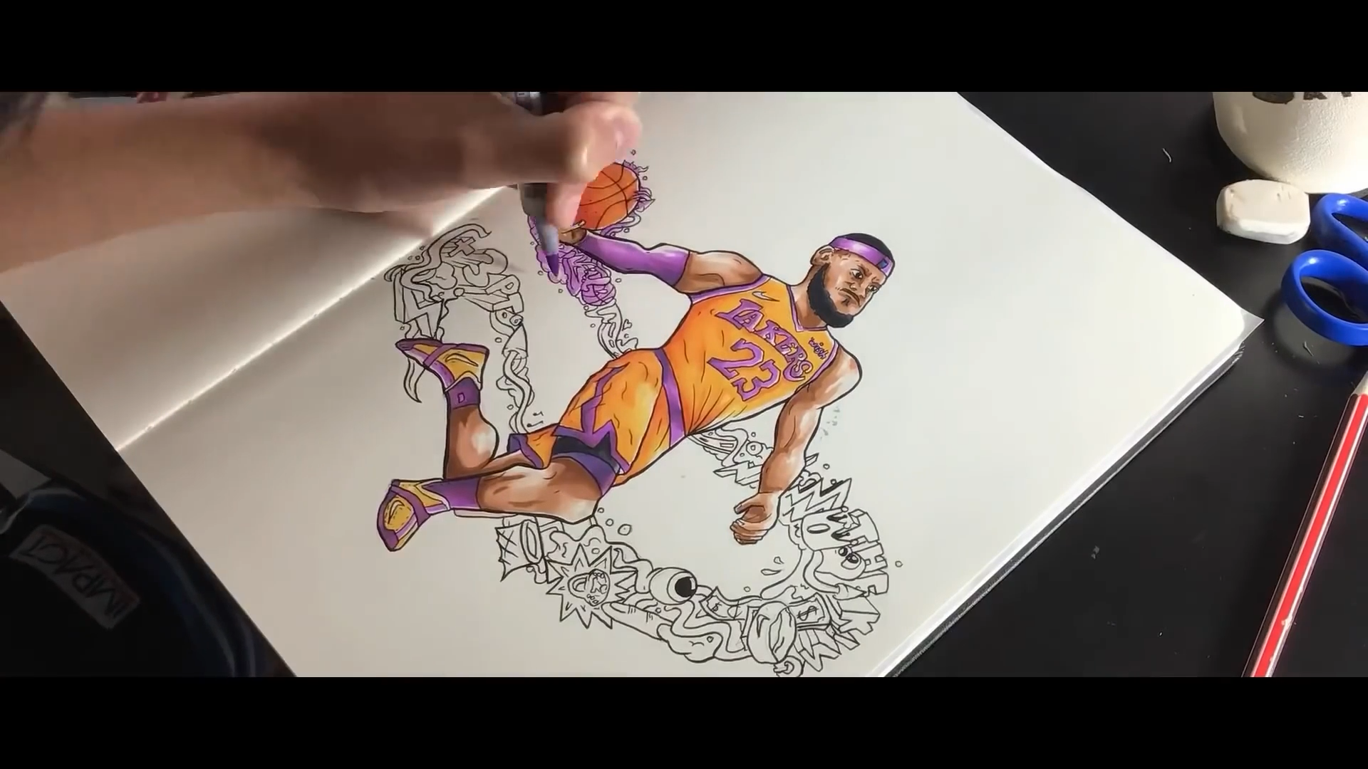 LeBron James Doodle Art Drawing