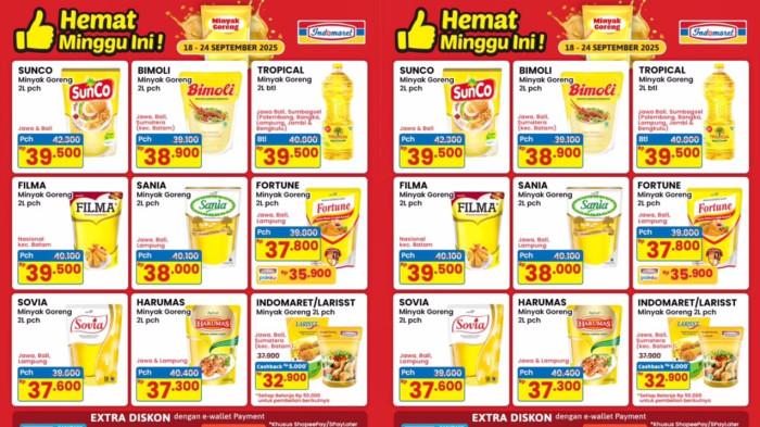 Promo Minyak Goreng Indomaret Hari Ini: Sania-Sovia 2L Hanya Rp30 Ribu