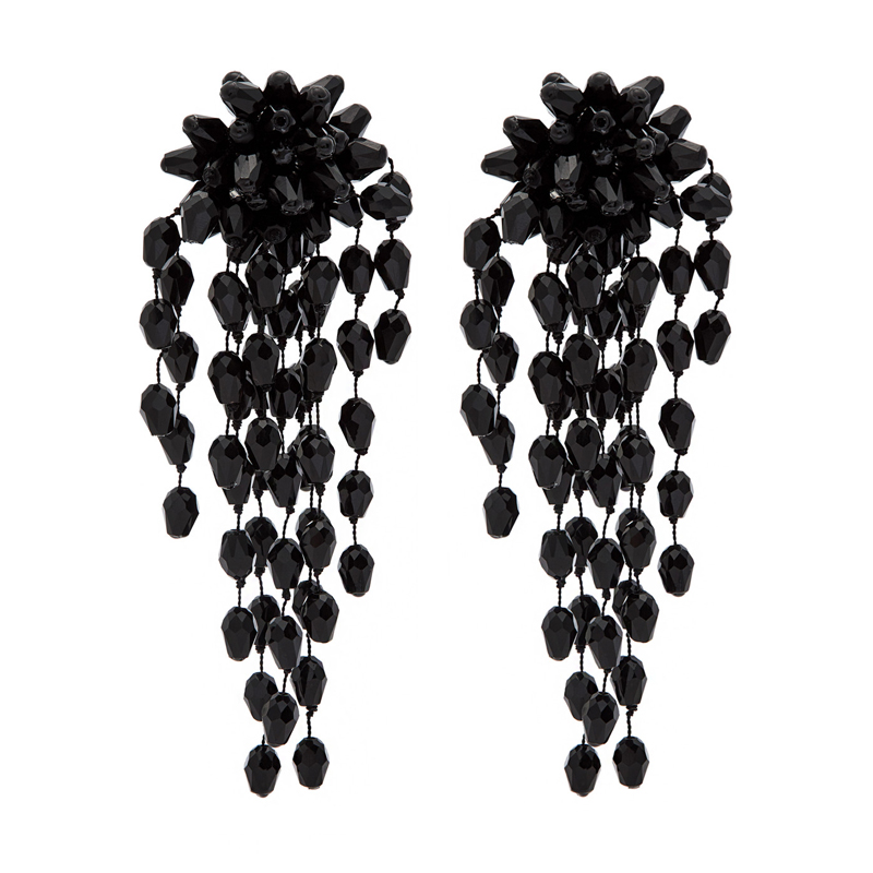 Black beaded chandelier earrings, Isabel Marant
