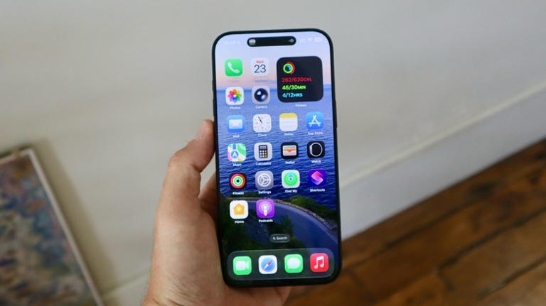 iOS 26's new Home Screen with updated Liquid Glass icons