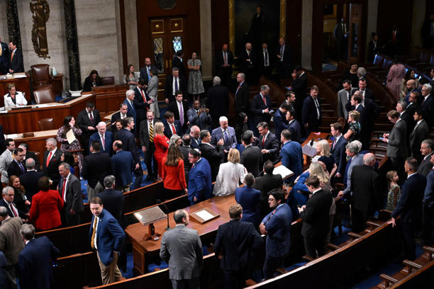 US Congress members vote on US President Donald Trump's tax bill on the floor of the House of Representatives at the US Capitol in Washington, DC, on July 3, 2025.