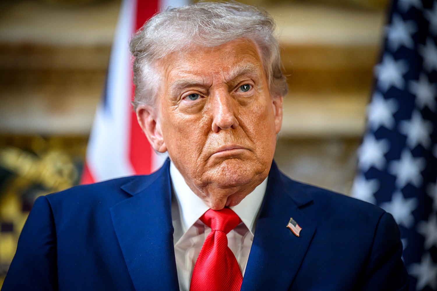 Donald Trump on Thursday in Aylesbury, England. (Leon Neal / Getty Images)