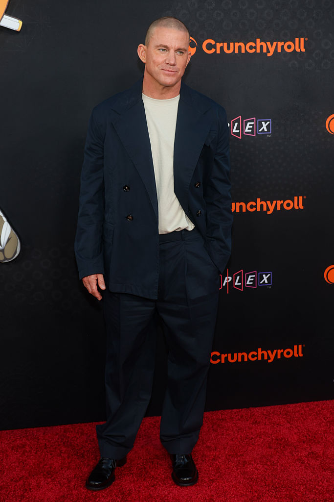 Channing Tatum and his daughter on the Demon Slayer red carpet