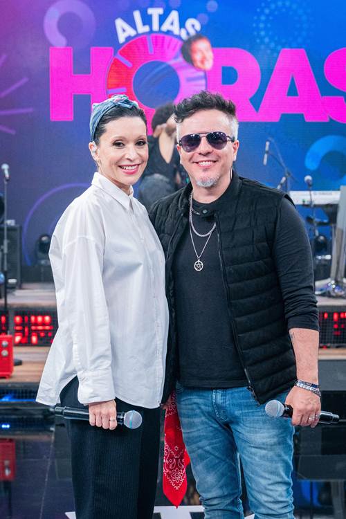 Patricia Marx e Luciano Nassyn no Altas Horas – Globo/Evelyn Kosta