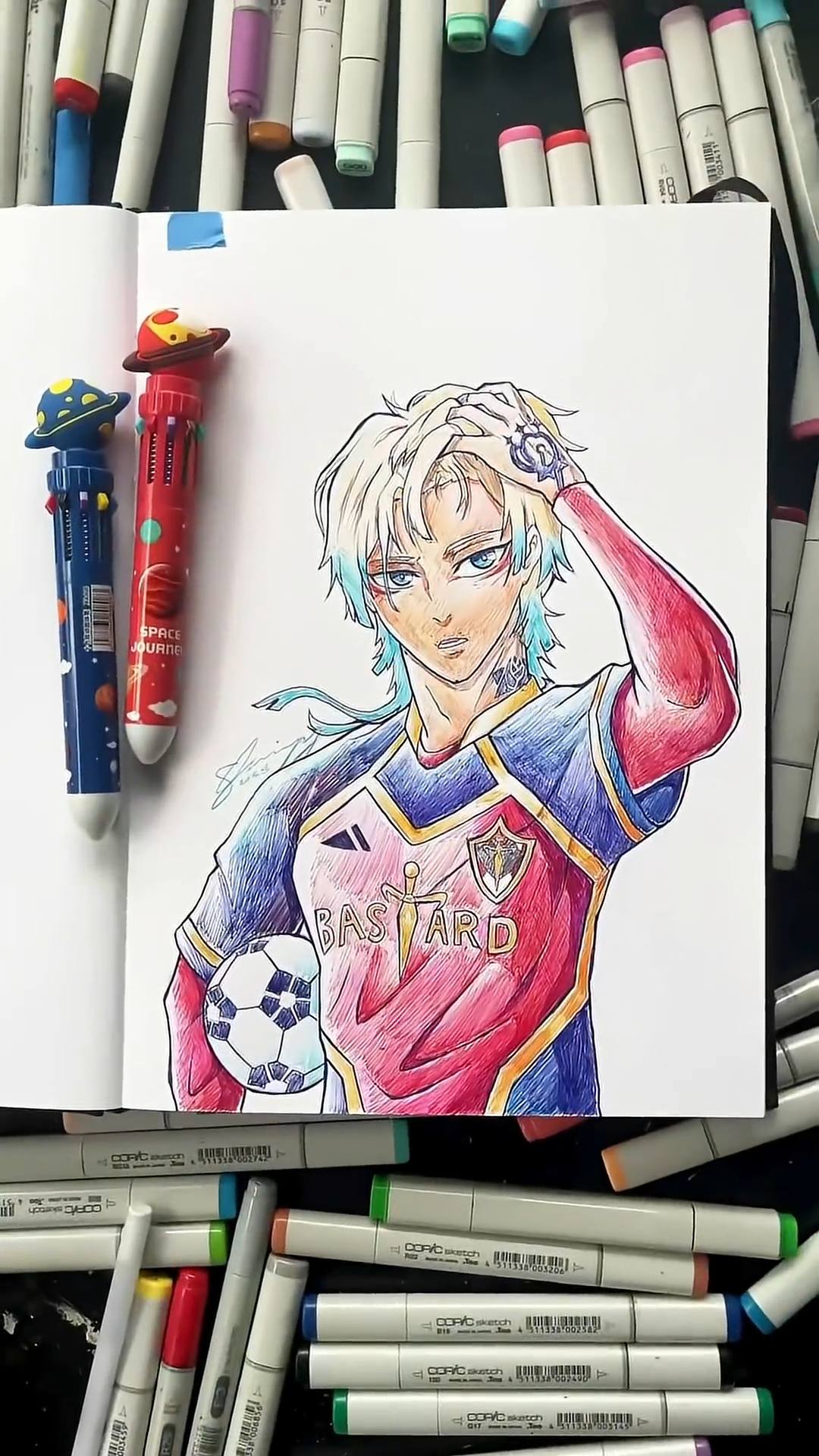 testing-a-10-color-ballpoint-pen-for-drawing