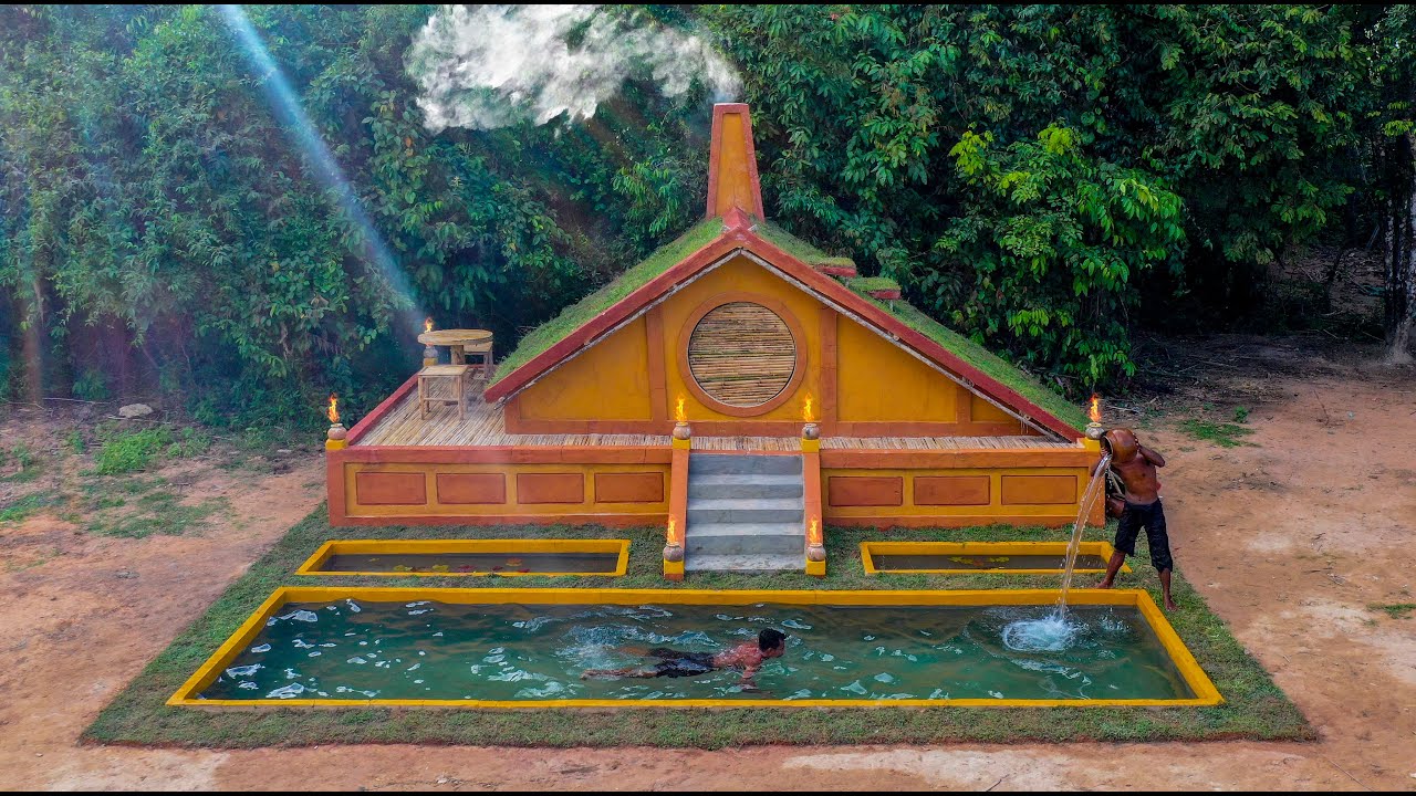 In just 25 days – a $0 hobbit underground house with sparkling pool ...