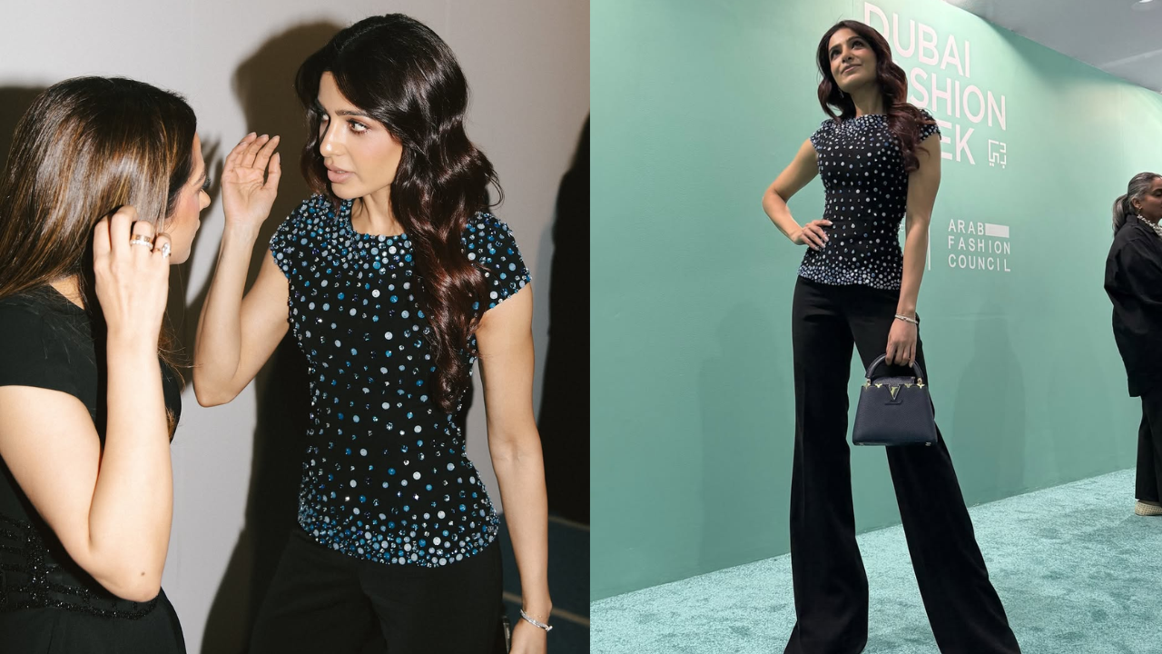As Krésha Bajaj takes on the world, BFF Samantha Ruth Prabhu makes it stellar in a starry-night fit