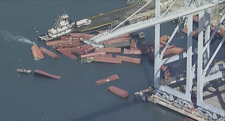 More than 60 containers fall off ship in Long Beach port
