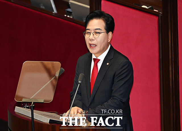 교섭단체 대표 연설하는 송언석 국민의힘 원내대표 [포토]