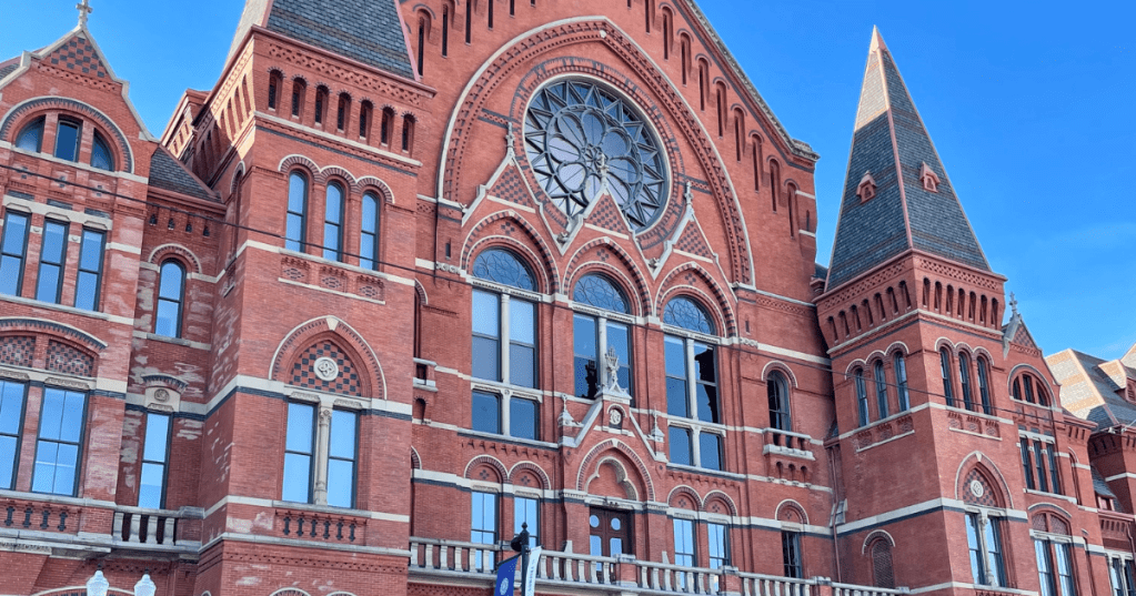 The facade of Cincinnati's Music Hall