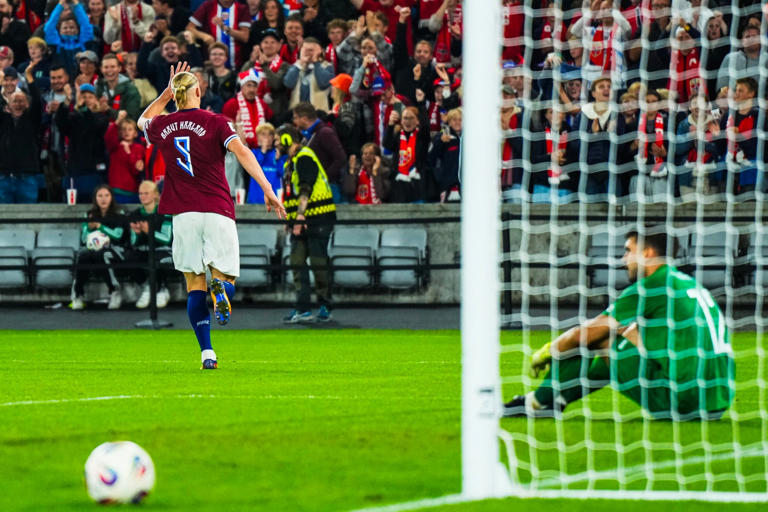 Cristian Avram was powerless to stop a rampant Erling Haaland (Credits: EPA)