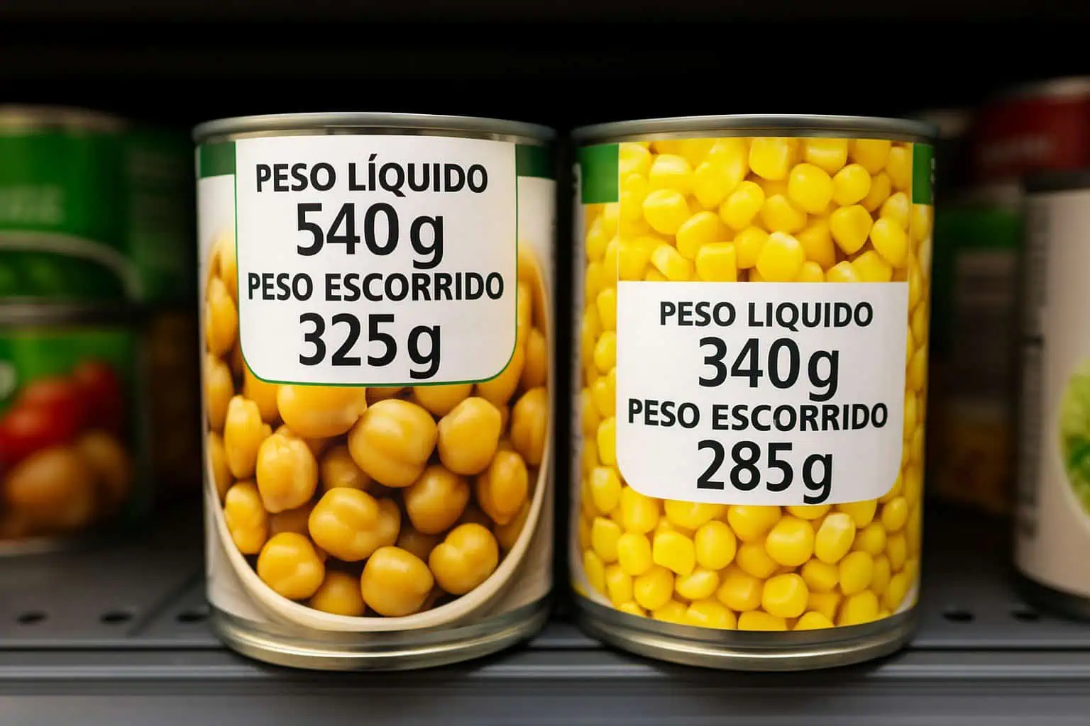 Diferença entre peso líquido e escorrido pode enganar-te nas compras