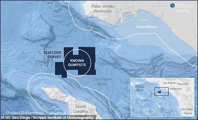 Scientists have found thousands of barrels of waste which were legally dumped at 14 deep-water sites off the coast of California between the 1930s and early 1970s 