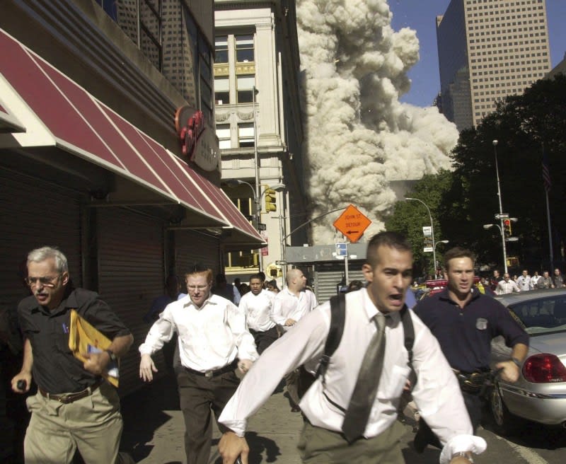 People flee collapsing World Trade Center towers