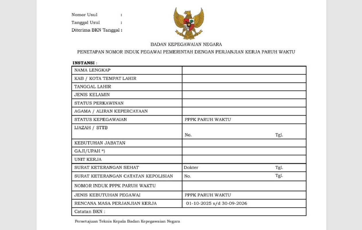 Kepala BKN: Format Penetapan NIP PPPK Paruh Waktu Sertakan Gaji dan SK Pengangkatan